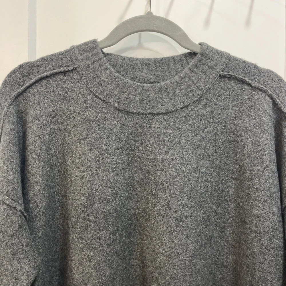 Free People Sweater Tunic Phoebe Oversize Soft Knit Pullover Jumper Gray‎ Sz S